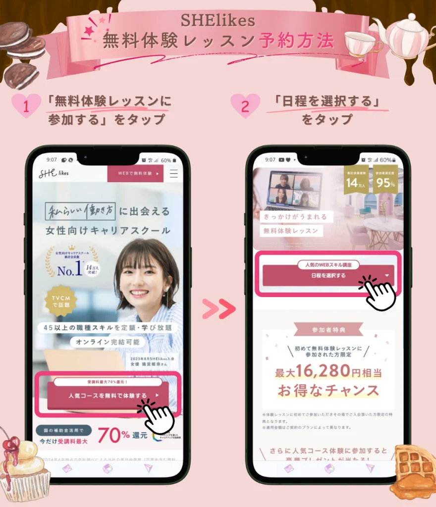 シーライクスの無料体験レッスン申込み方法