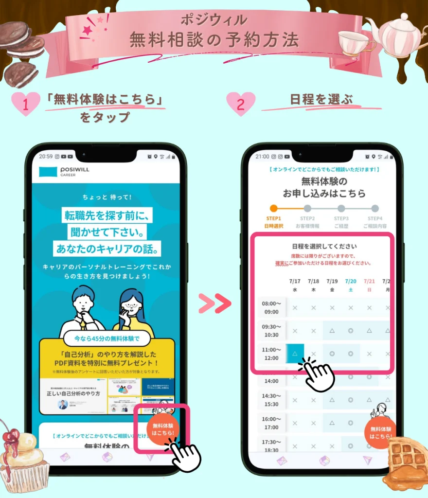 ポジウィルキャリア無料相談申込方法