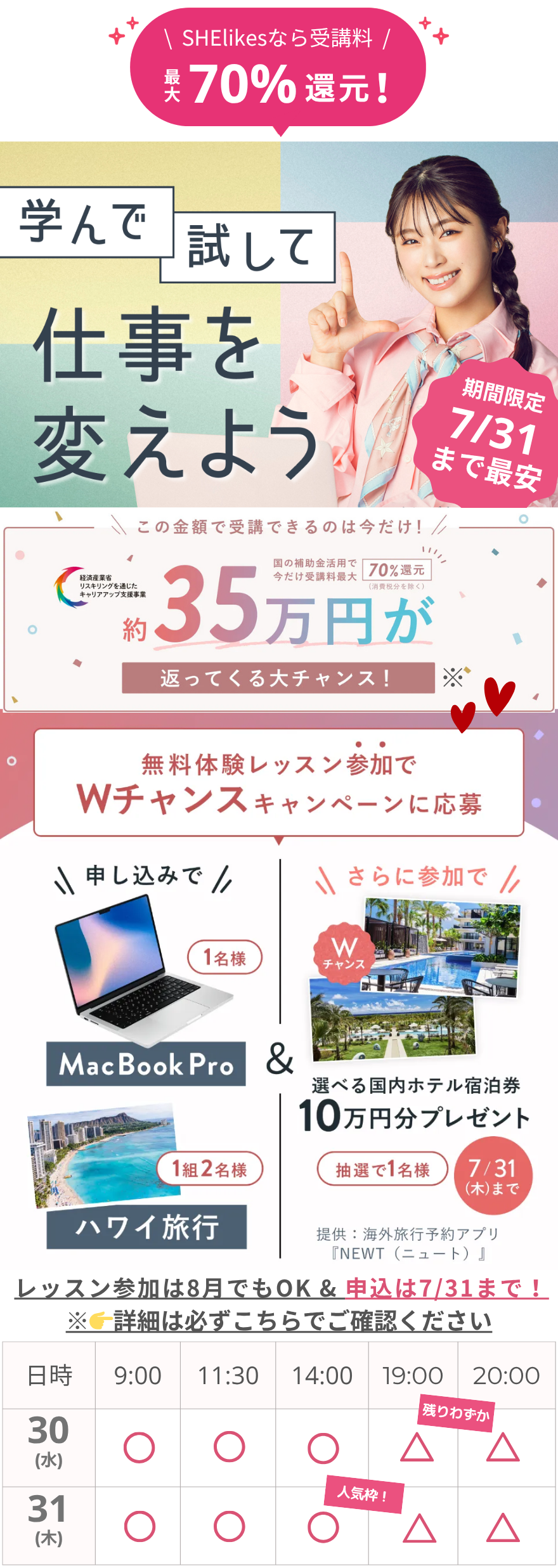 シーライクスキャンペーン7/31まで