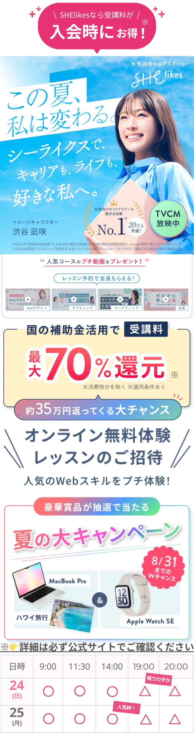 シーライクスキャンペーン8/31まで